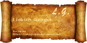 Liebich Györgyi névjegykártya